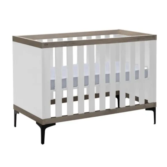 Interbaby Ledikant 60 x 120 - Commode 3 Laden - Hanglegkast 2-Deurs Strips Wit