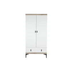Interbaby Ledikant 60 x 120 - Commode 3 Laden - Hanglegkast 2-Deurs Strips Wit