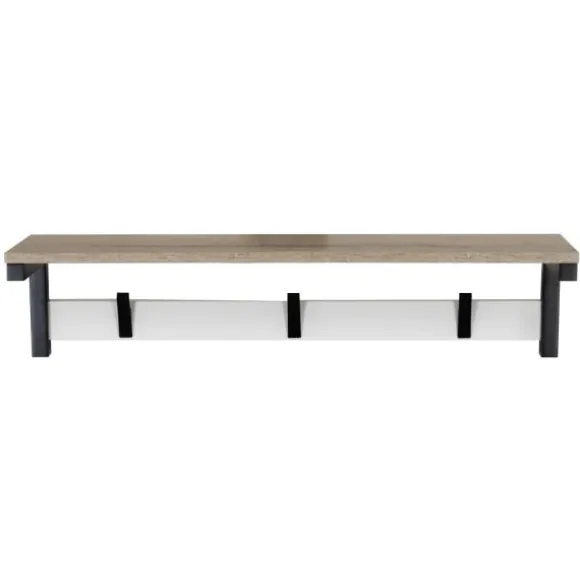 Interbaby Ledikant 60 x 120 - Commode 3 Laden - Hanglegkast 2-Deurs Strips Wit