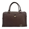 Isoki Double Zip Satchel Quilted Chocolate