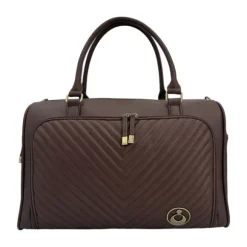 Isoki Double Zip Satchel Quilted Chocolate