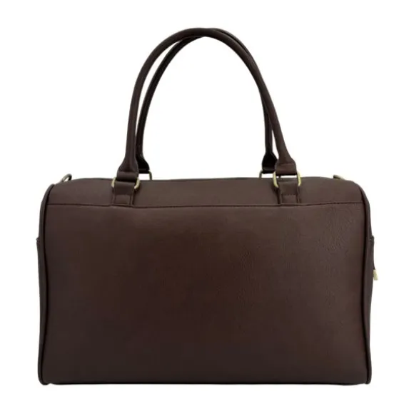 Isoki Double Zip Satchel Quilted Chocolate