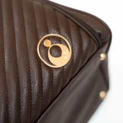 Isoki Double Zip Satchel Quilted Chocolate