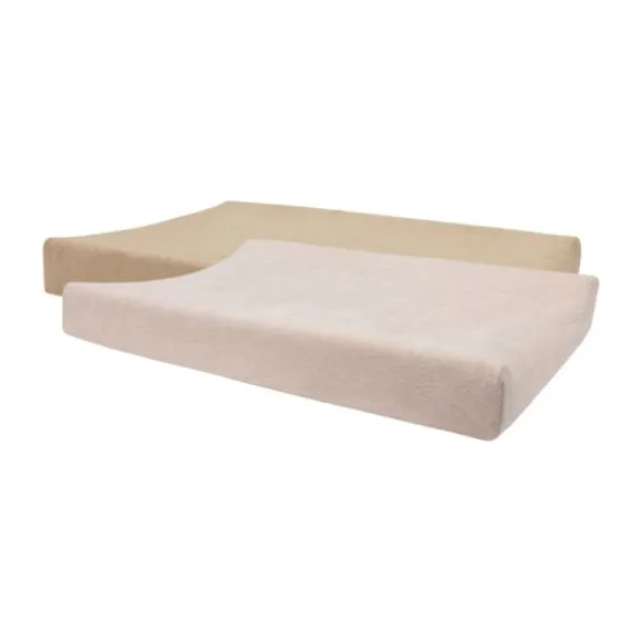 Jollein Aankleedkussenhoes - 2 Stuks - 50 x 70 cm - Badstof - Sea Green/Biscuit