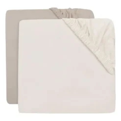 Jollein Hoeslaken Boxmatras - 2 Pack - 75 x 95 cm - Jersey - Nougat