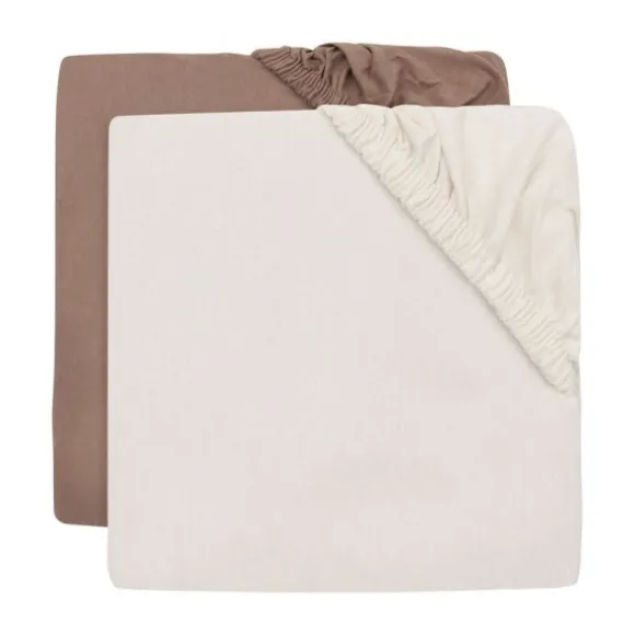 Jollein Hoeslaken Jersey - 40/50x80/90 cm - 2 Stuks - Sea Green/Ivory