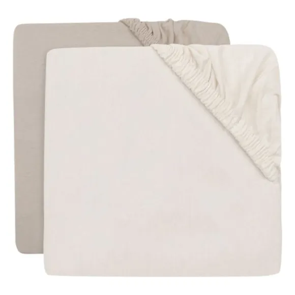 Jollein Hoeslaken Jersey - 40/50x80/90 cm - 2 Stuks - Sea Green/Ivory