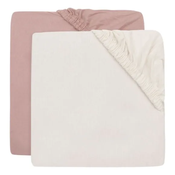 Jollein Hoeslaken Jersey - 40/50x80/90 cm - 2 Stuks - Sea Green/Ivory