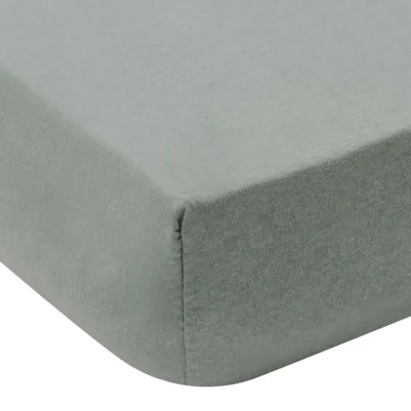 Jollein Hoeslaken Jersey - 40/50x80/90 cm - 2 Stuks - Sea Green/Ivory