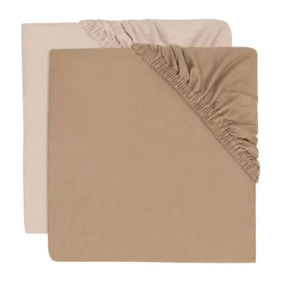 Jollein Hoeslaken Jersey - 2 Stuks - 60 x 120 cm - Sea Green/Biscuit