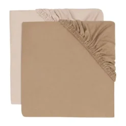 Jollein Hoeslaken Jersey - 2 Stuks - 40/50 x 80/90 cm - Sea Green/Biscuit