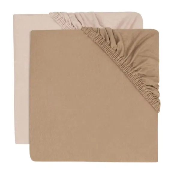 Jollein Hoeslaken Jersey - 2 Stuks - 40/50 x 80/90 cm - Sea Green/Biscuit