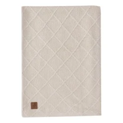 Jollein Ledikantdeken Check Knit Biscuit / Teddy Fleece 100 x 150 cm