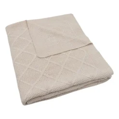 Jollein Ledikantdeken Check Knit Biscuit / Teddy Fleece 100 x 150 cm
