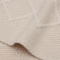 Jollein Ledikantdeken Check Knit Biscuit / Teddy Fleece 100 x 150 cm