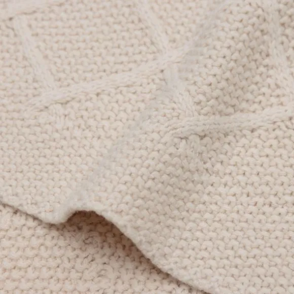 Jollein Ledikantdeken Check Knit Biscuit / Teddy Fleece 100 x 150 cm