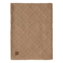 Jollein Ledikantdeken Check Knit Biscuit / Teddy Fleece 100 x 150 cm