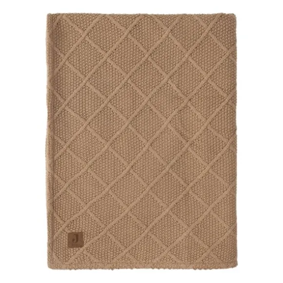 Jollein Ledikantdeken Check Knit Biscuit / Teddy Fleece 100 x 150 cm