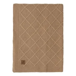 Jollein Ledikantdeken Check Knit Biscuit / Teddy Fleece 100 x 150 cm