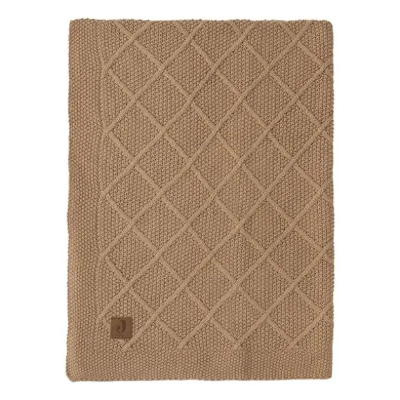 Jollein Ledikantdeken Check Knit Biscuit / Teddy Fleece 100 x 150 cm