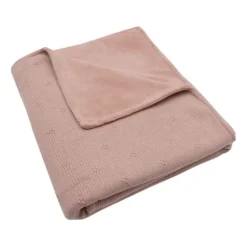 Jollein Ledikantdeken Cosy Knit Ivory / Velvet 100 x 150 cm
