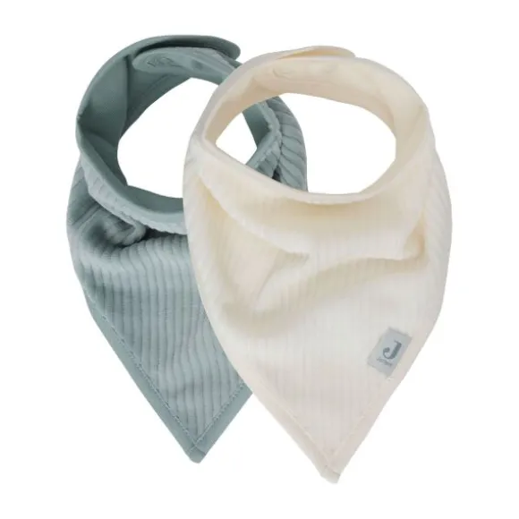 Jollein Slab Bandana - 2 Pack - Velvet Rib - Sea Green / Ivory