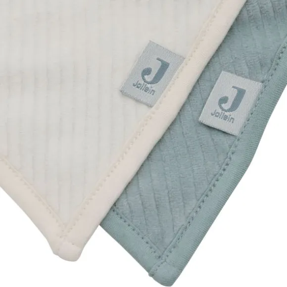 Jollein Slab Bandana - 2 Pack - Velvet Rib - Sea Green / Ivory