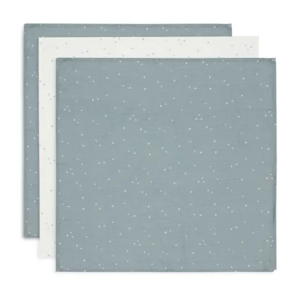 Jollein Twinkling Small Multidoek - 3 Pack - 70 x 70 cm - Hydrofiel - Sea Green