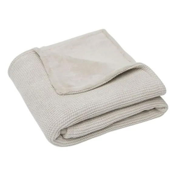 Jollein Wiegdeken Basic Knit Nougat/Fleece 75 x 100 cm