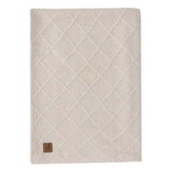Jollein Wiegdeken Check Knit Oatmeal / Teddy Fleece 75 x 100 cm