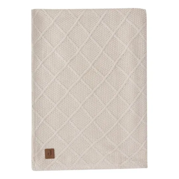 Jollein Wiegdeken Check Knit Oatmeal / Teddy Fleece 75 x 100 cm