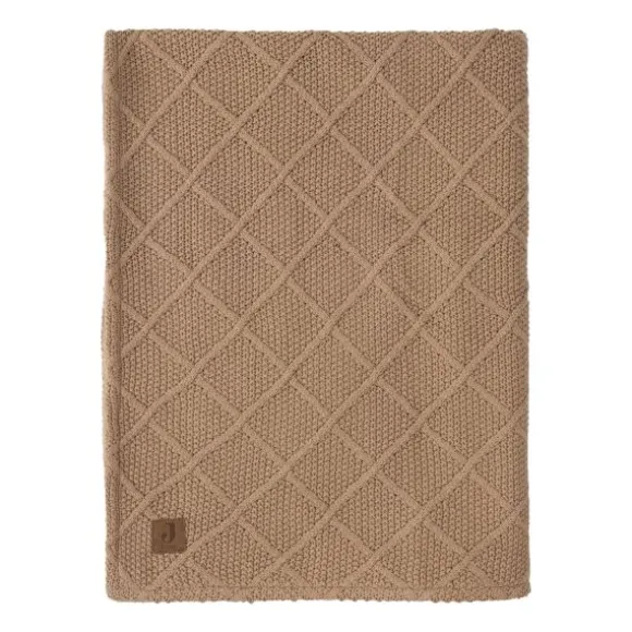 Jollein Wiegdeken Check Knit Biscuit / Teddy Fleece 75 x 100 cm