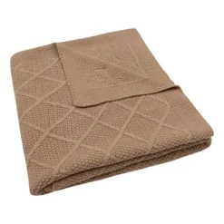 Jollein Wiegdeken Check Knit Oatmeal 75 x 100 cm