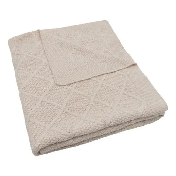 Jollein Wiegdeken Check Knit Oatmeal 75 x 100 cm