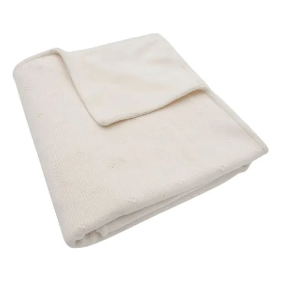 Jollein Wiegdeken Cosy Knit Ivory / Velvet 75 x 100 cm