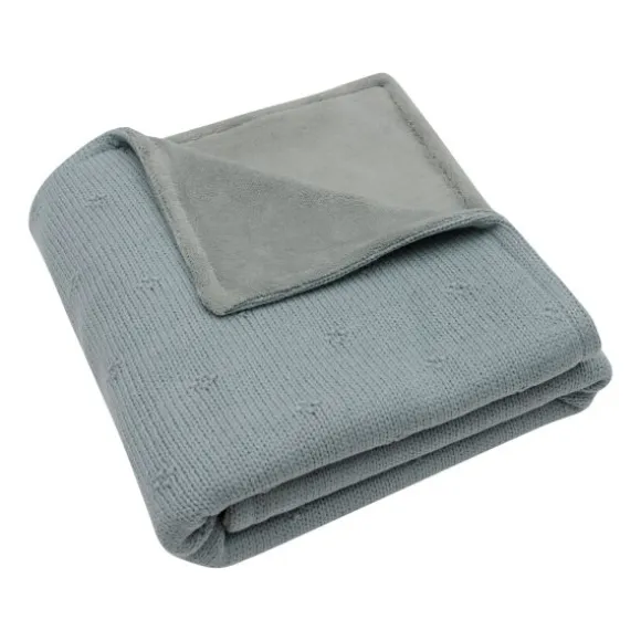 Jollein Wiegdeken Cosy Knit Sea Green / Velvet 75 x 100 cm