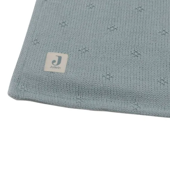 Jollein Wiegdeken Cosy Knit Sea Green / Velvet 75 x 100 cm
