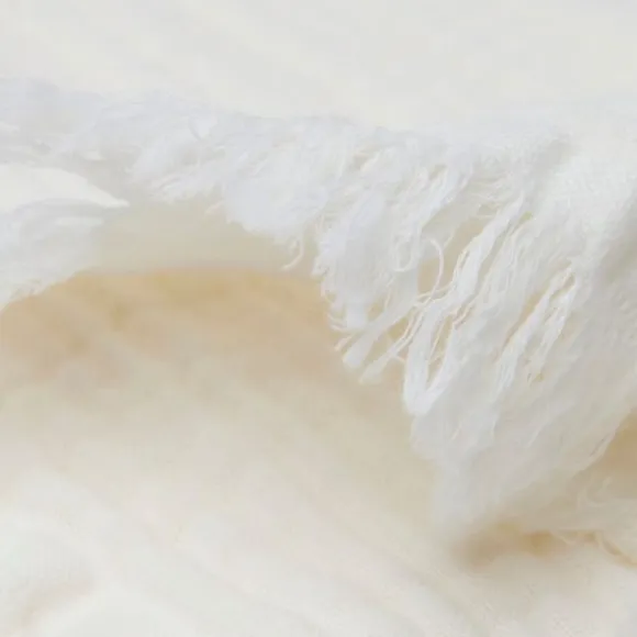 Jollein Wiegdeken Muslin Fringe Ivory 75 x 100 cm