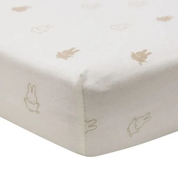 Jollein Wieghoeslaken Jersey Happy Miffy Nougat 40/50 x 80/90 cm