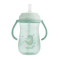 Kikkaboo Dino Wereld Beker Met Siliconen Rietje - 300ml - Blauw