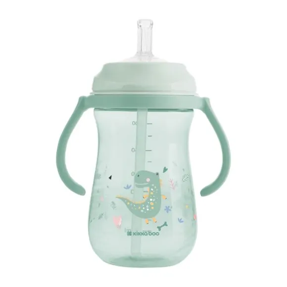 Kikkaboo Dino Wereld Beker Met Siliconen Rietje - 300ml - Blauw