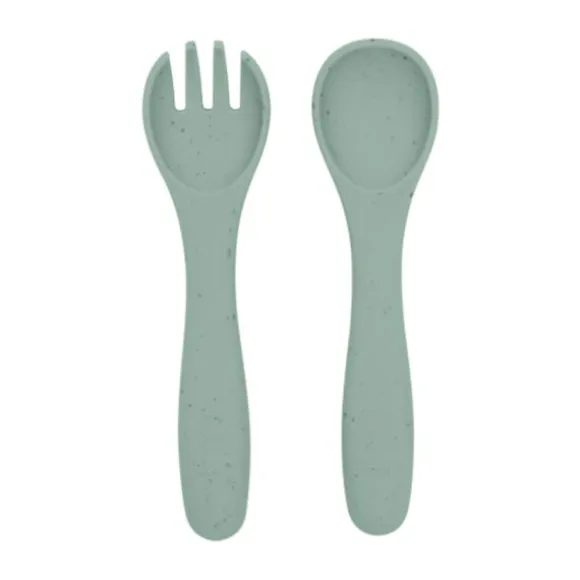 Kikkaboo Vork En Lepel - Platina Siliconen - Zand