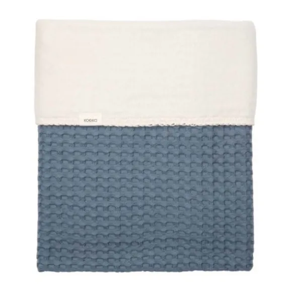 Koeka Amsterdam Wafel Wiegdeken - Maat 100 x 75 - Cotton Fleece - Bluestone
