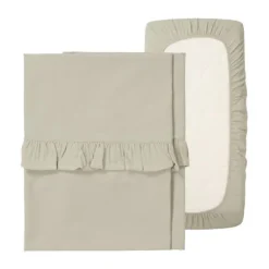 Koeka Ledikantlaken En Hoeslaken Set Ruffle Faro Caffe