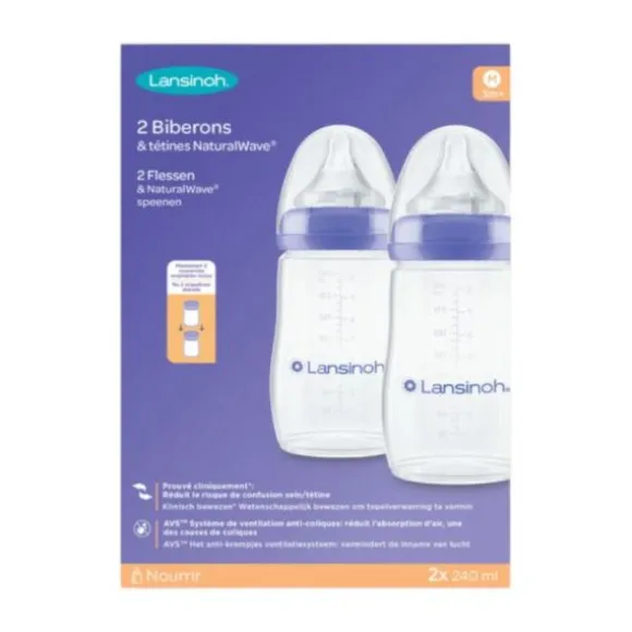 Lansinoh Fles Met Natural Wave Speen 240 ml (2 stuks)