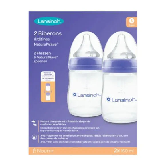Lansinoh Fles Met Natural Wave Speen 160 ml (2 stuks)