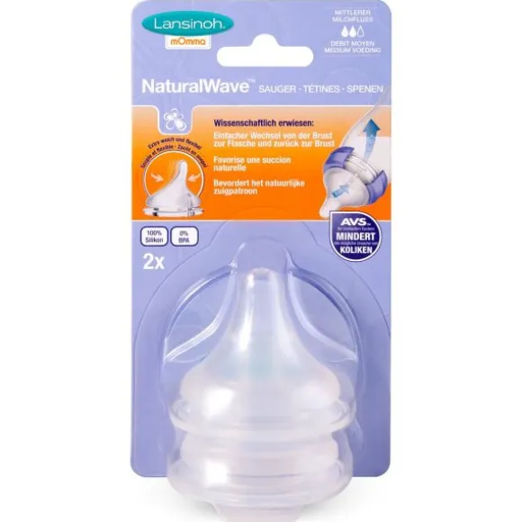 Lansinoh Flesspeen Natural Medium (2 stuks)