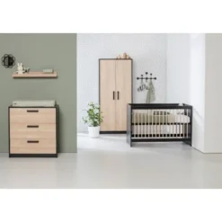 Ledikant 60-120 Nova Zwart/Eiken