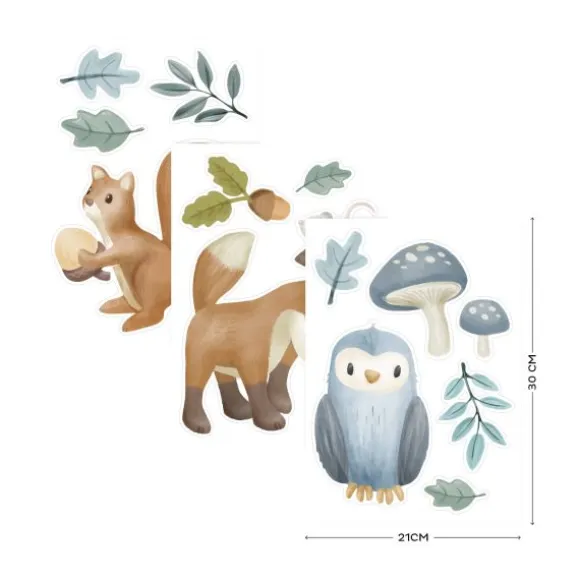 Little Dutch Muurstickers - Forest Friends - 3 Vellen