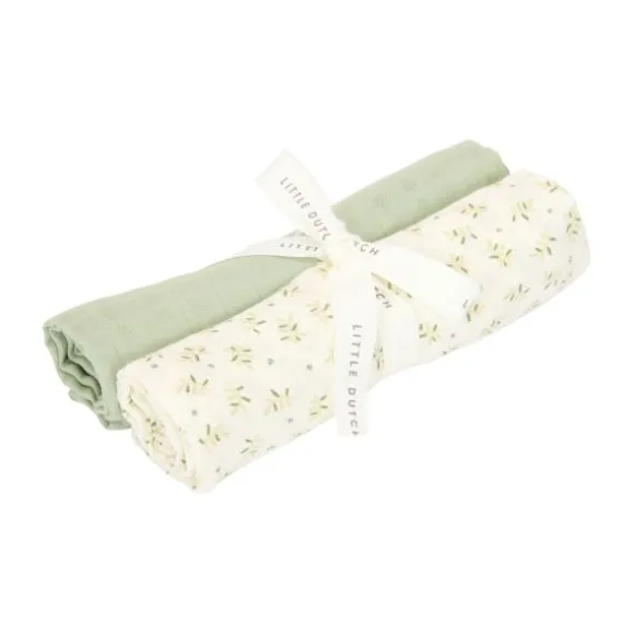 Little Dutch Swaddle Doeken Hydrofiel Blueberry Leaves & Sage 70 x 70 cm (Set van 2)